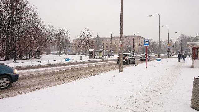 冬のワルシャワ雪景色