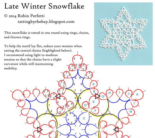 趣味 タティングレース雪の結晶モチーフ無料編み図集 Mazourka Iris