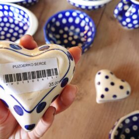 ポーリッシュポッタリーマニュファクトゥラ社manufakturaボウルハートの小物入れ