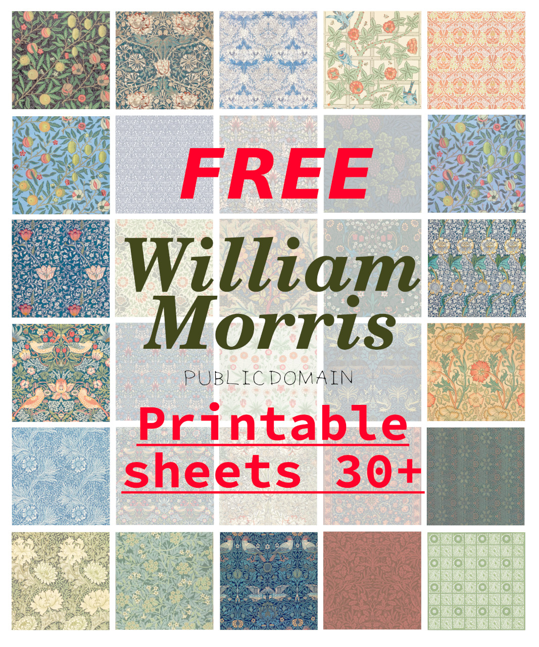 ウィリアム・モリス印刷無料freeprintable-williamMorris