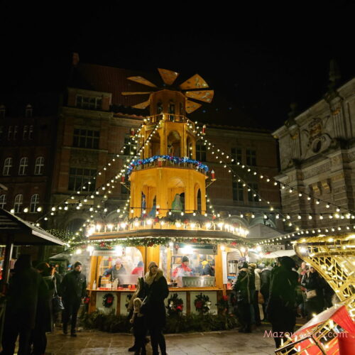 グダンスククリスマスマーケット2022年冬旧市街イルミネーション
