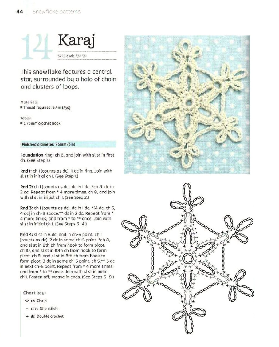 snowflake-crochet-free-diagram雪の結晶編み図