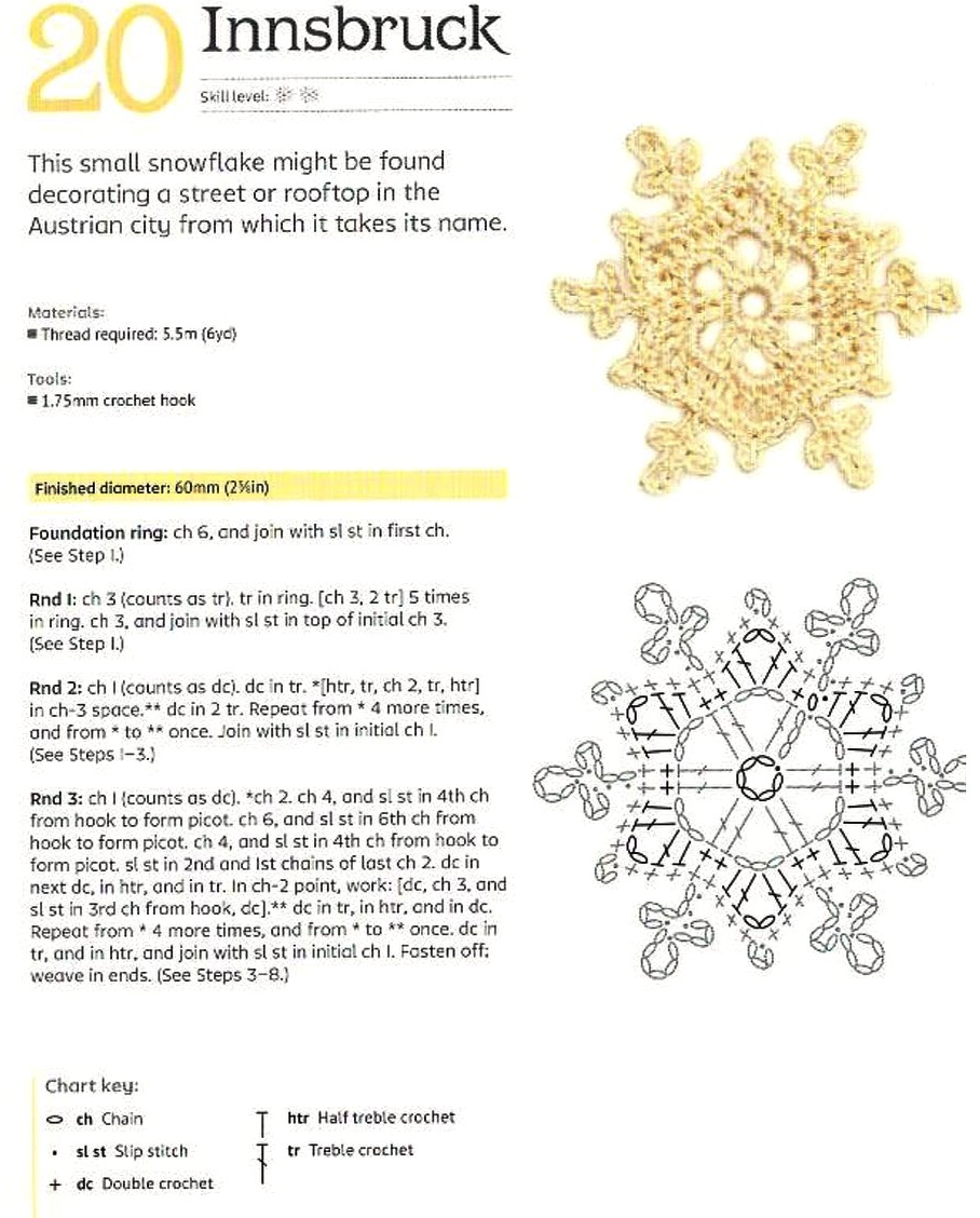 snowflake-crochet-free-diagram雪の結晶編み図