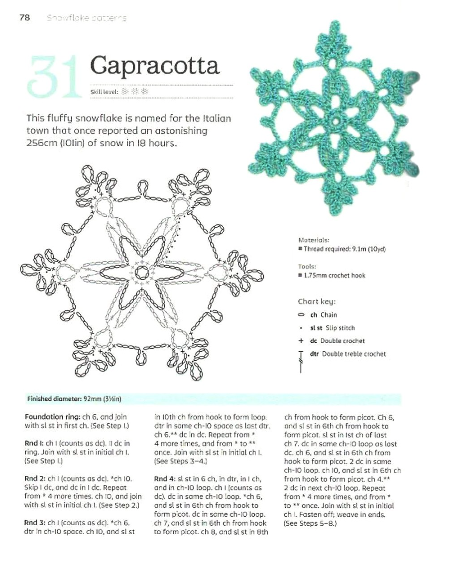 snowflake-crochet-free-diagramかわいい雪の結晶編み図