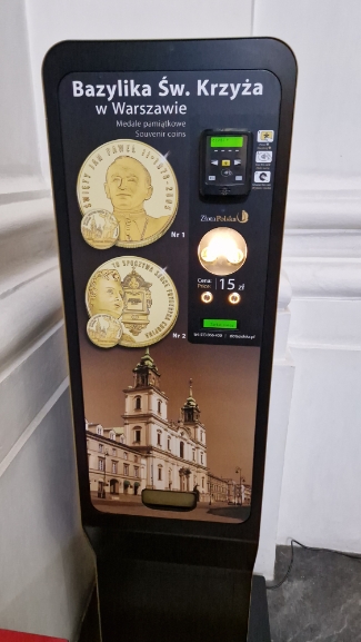 ワルシャワ観光ショパン巡り聖十字架教会お土産コイン心臓