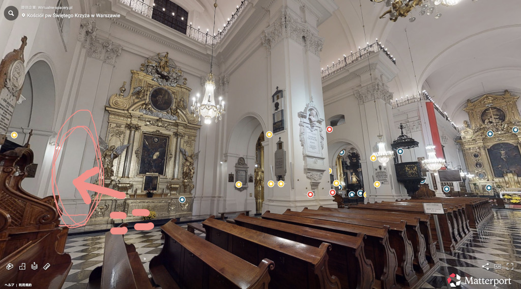 ワルシャワショパン聖十字架教会心臓コインあるところ